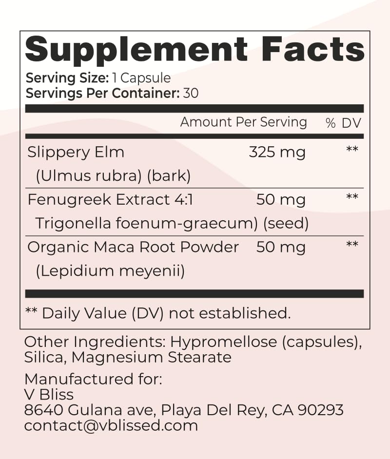 V Bliss Slippery Babe Vaginal Moisturizer Capsules | Relieves Vaginal Dryness with Slippery Elm V BlissAu supplements
