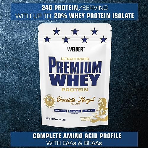 Weider Premium Whey (500g) Chocolate-Nougat Flavour. Ultrafiltrated Proteins from Whey Protein WeiderAu supplements