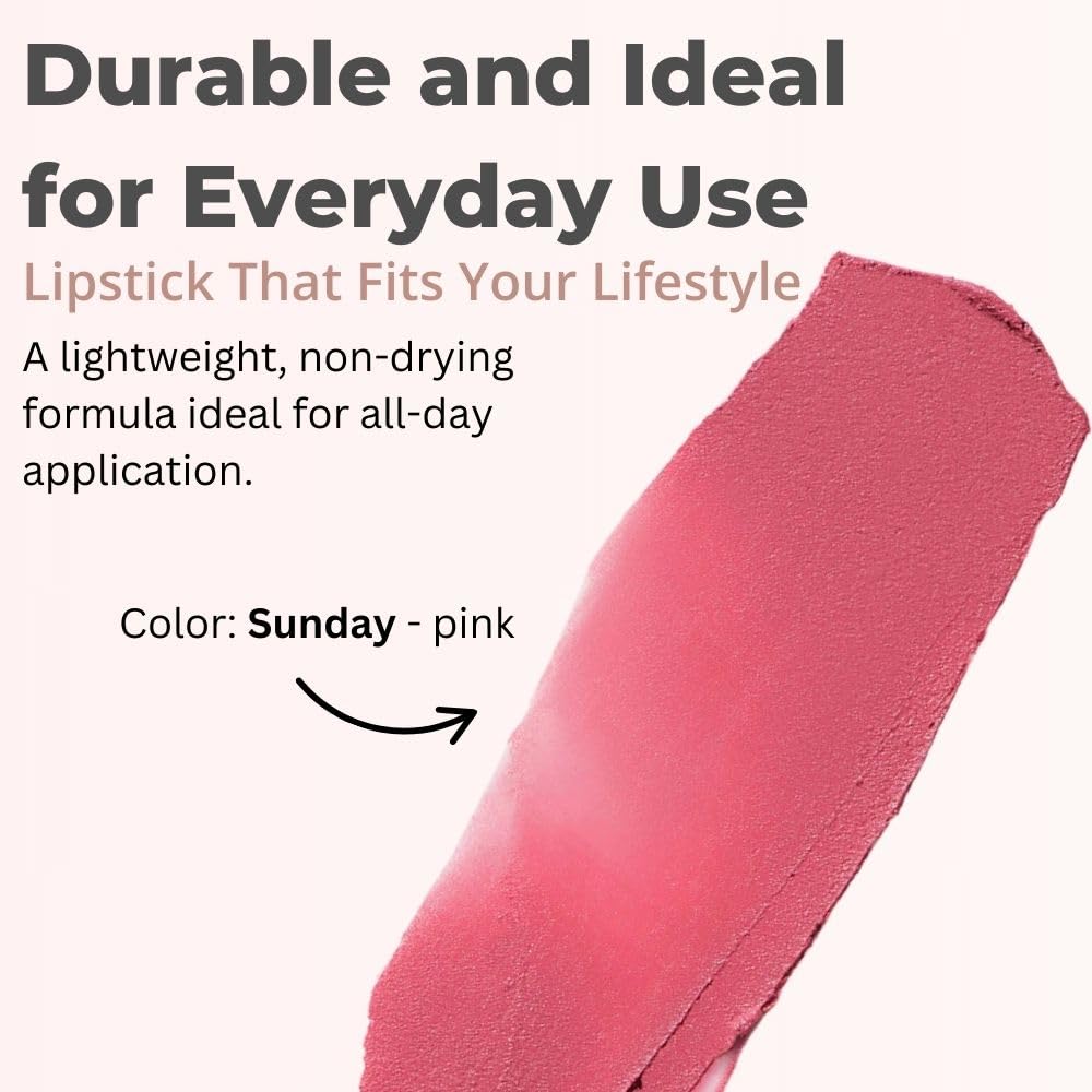 Merit Signature Lip Lightweight Matte Lipstick - 0.10 oz / 3 g (Sunday (pink), standard) MeritAu supplements
