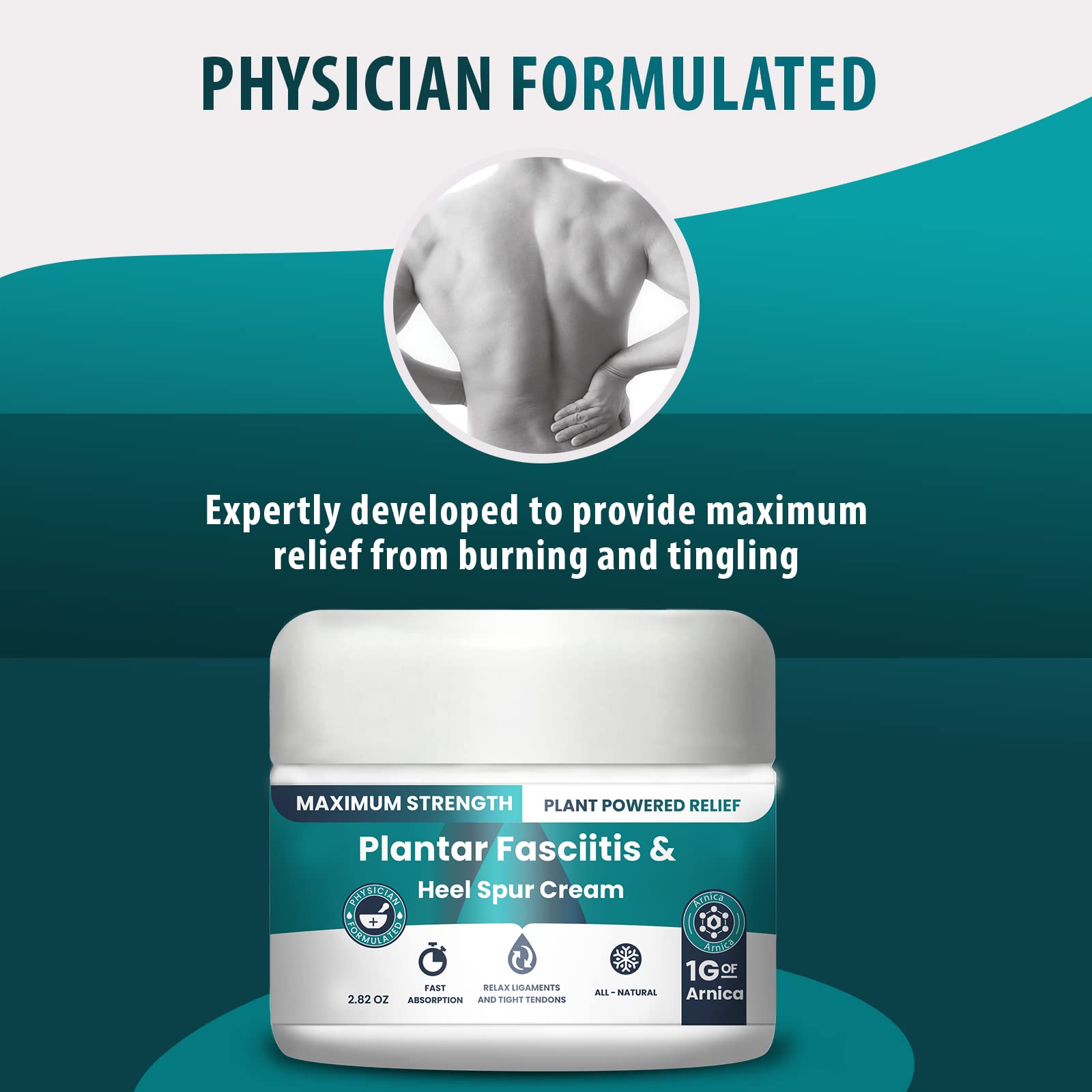 M PAIN MANAGEMENT TECHNOLOGIES Plantar Fasciitis And Heel Spur Cream By PMT - Cream For Foot Relief. High Concentration of Arnica; Vitamin B6, MSM, Glucosamine - To Soothe and Relieve - 2.82 OZ M PAIN MANAGEMENT TECHNOLOGIESAu supplements