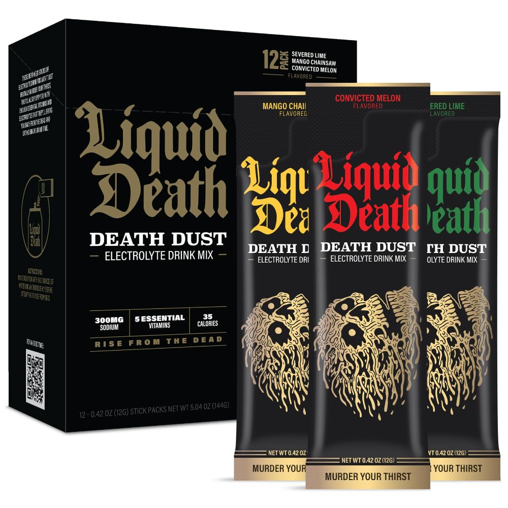 Liquid Death Electrolyte Death Dust - Hydration Powder Packets - 3 Flavors - 12-Stick Liquid DeathUS supplements