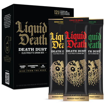 Liquid Death Electrolyte Death Dust - Hydration Powder Packets - 3 Flavors - 12-Stick Liquid DeathUS supplements