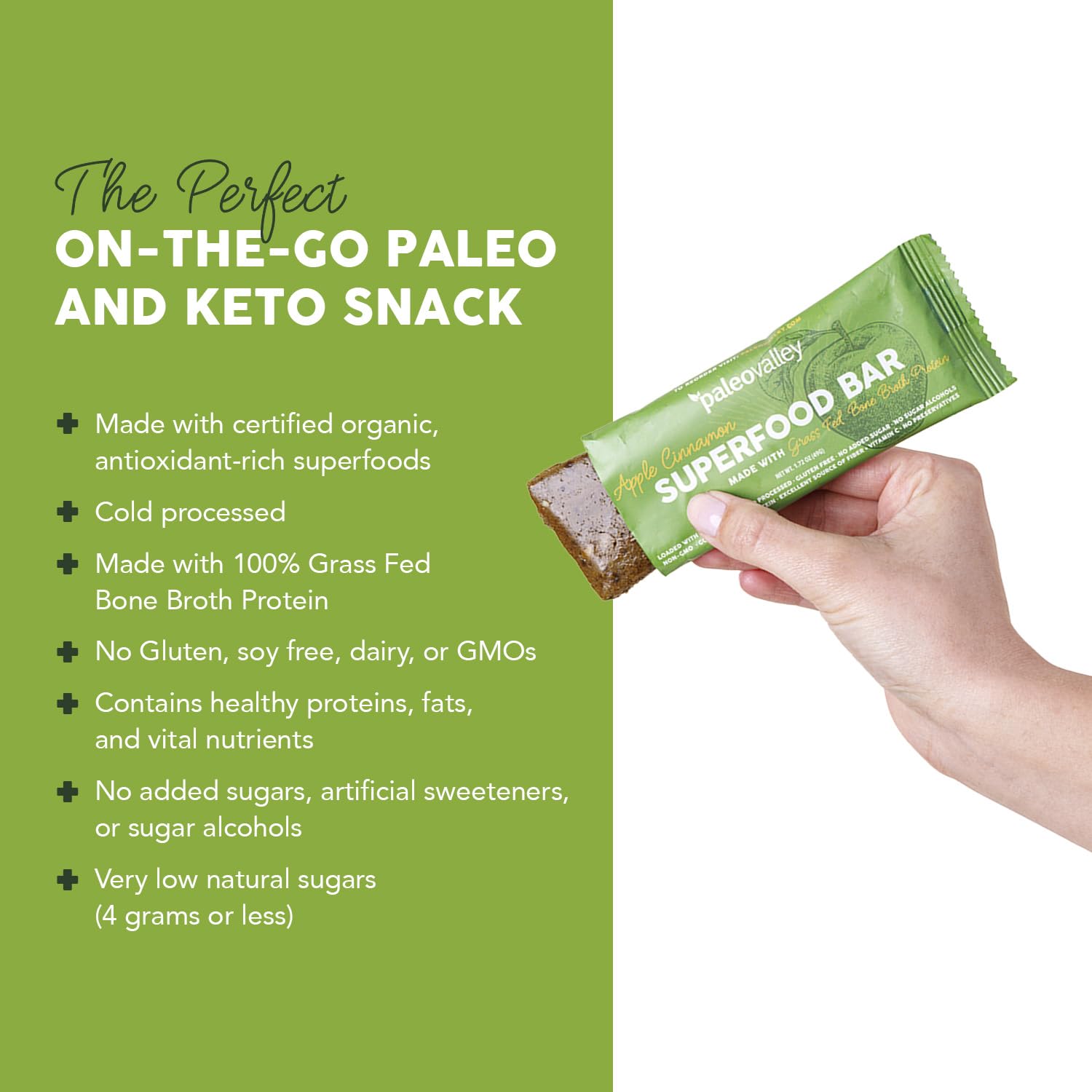 Paleovalley Superfood Bars – Apple Cinnamon– 10 Pack – 9g Protein per Bar – Gluten-Free, Grain-Free, Paleo, Non-GMO – On-the-Go Snack PaleovalleyUS supplements