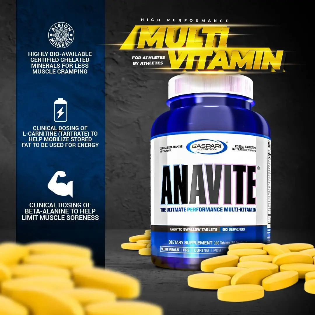 Gaspari Nutrition Anavite, Full Spectrum Multi-Vitamin Packs, Anavite Multivitamins, CLA, Omega 3s, Proven Gut, and Proven Liver Detox Gaspari NutritionAu supplements