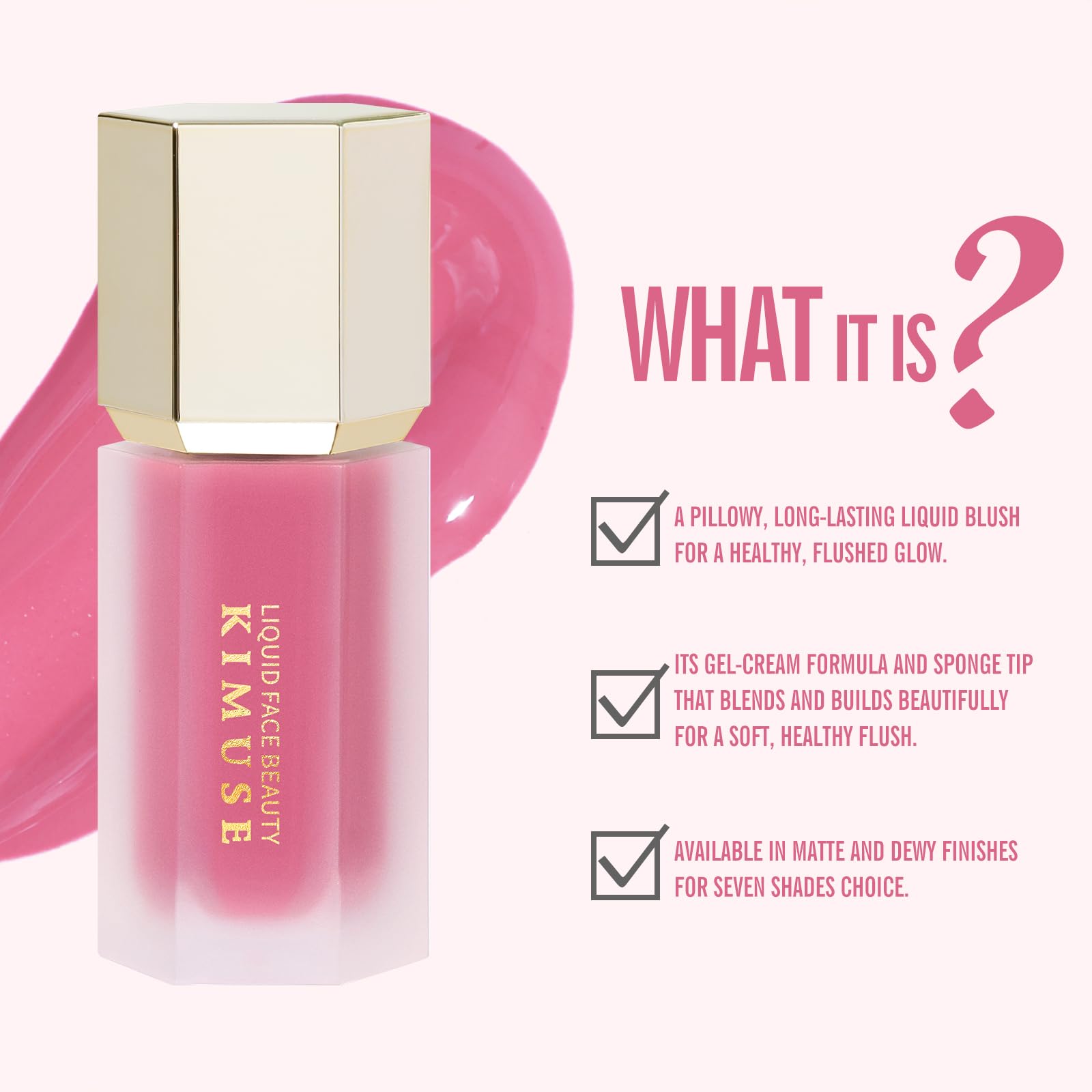 KIMUSE Liquid Blush, Long-Wearing Pigmented Soft Cream Face Blush, Waterproof, Smudge Proof, Dewy Finish KIMUSEAu supplements