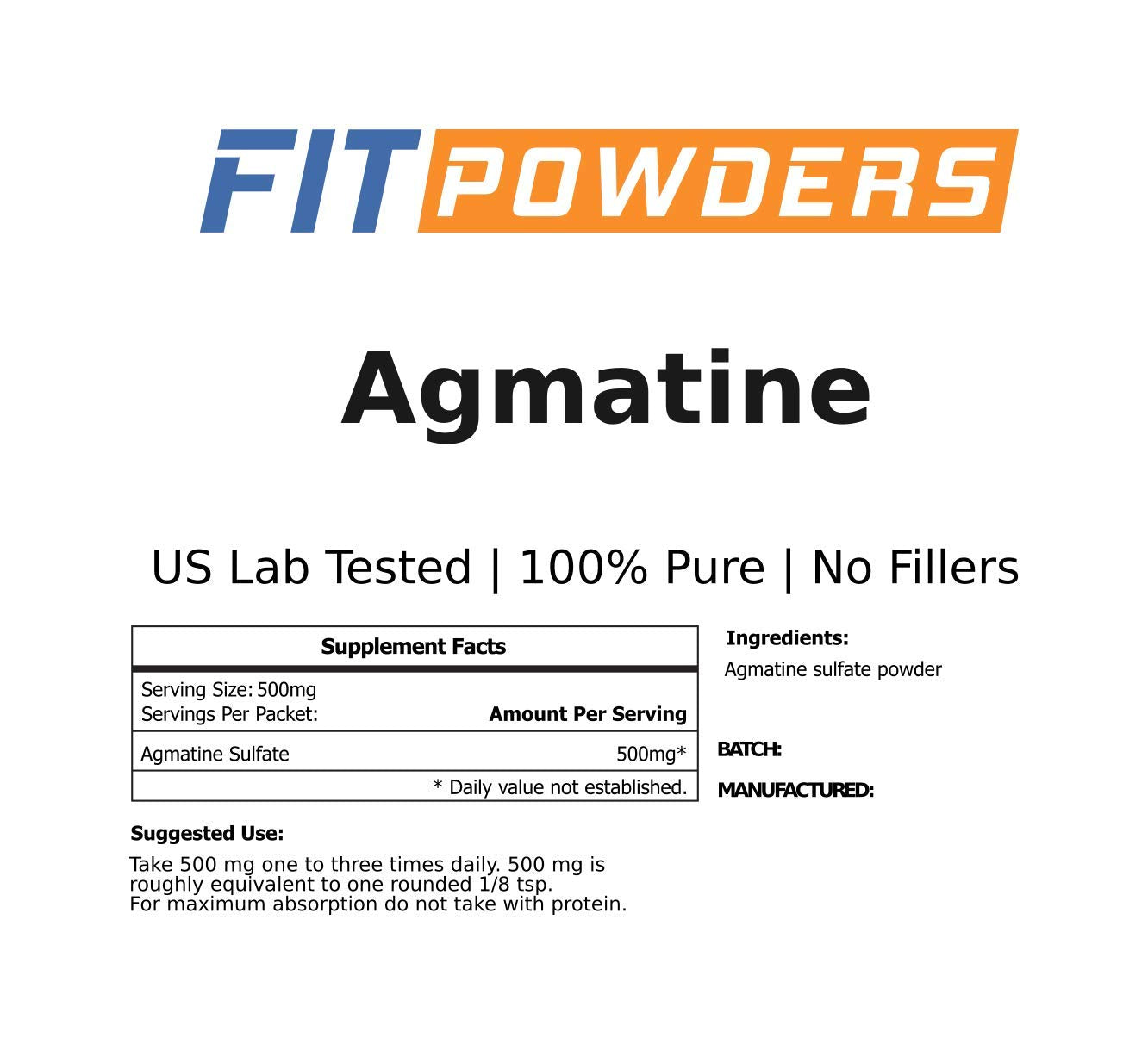 FitPowders Agmatine Sulfate Powder 250 Grams (Multiple Sizes) Strength and Pump FitPowdersAu supplements