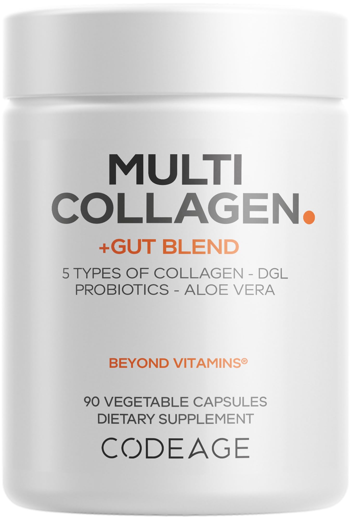 Codeage Multi Collagen + Gut Blend Supplement - Digestive Probiotics, DGL Licorice, Aloe Vera, Organic Peppermint Leaf, Slippery Elm - Hydrolyzed Bovine Collagen Pills - Non-GMO - 90 Capsules CodeageAu supplements