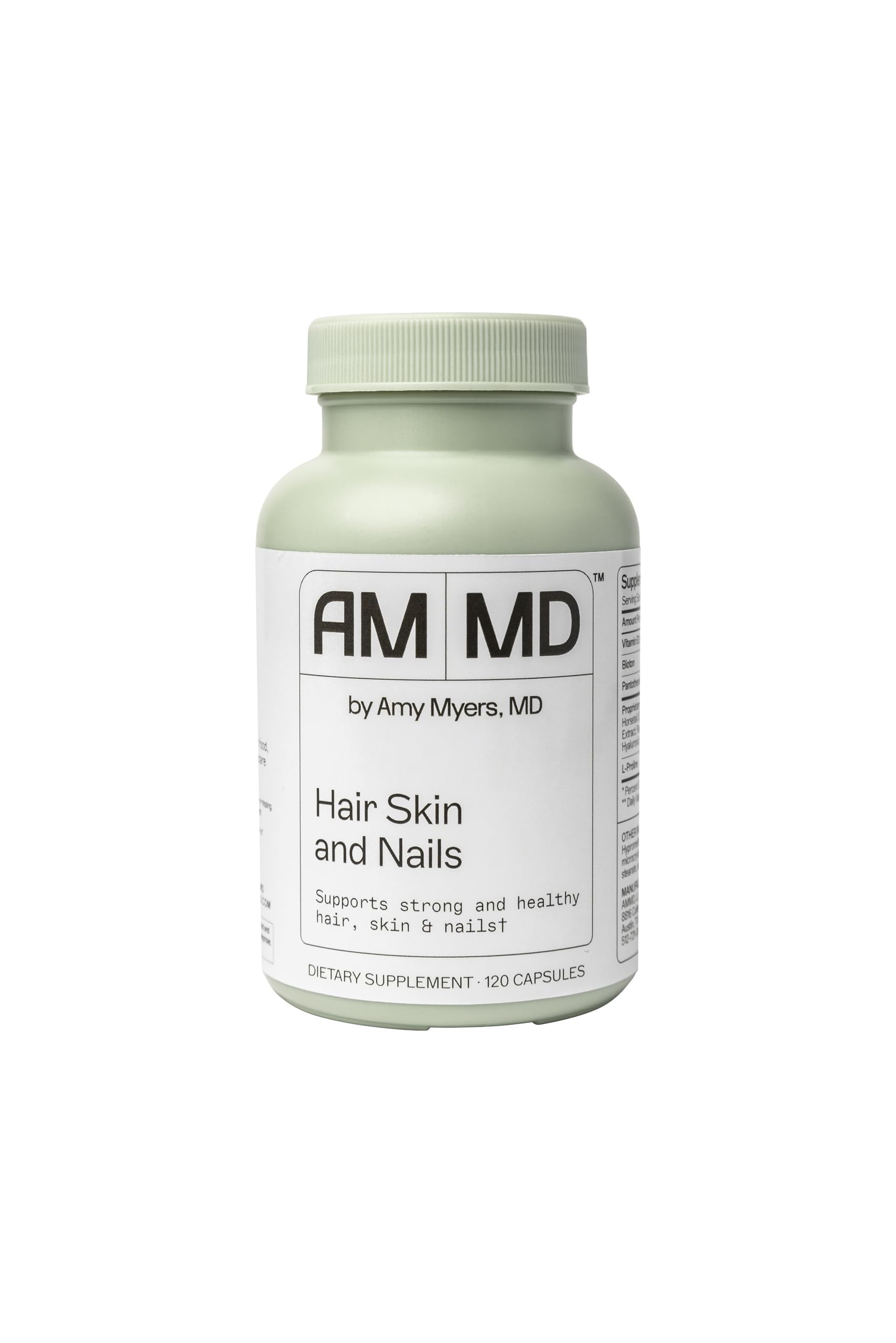 Amy Myers MD Hair Skin and Nails - Supports Strong Hair, Radiant Skin & Healthy Nails - L-Proline, Horsetail, Hyaluronic Acid - Gluten-Free - 120 Capsules (30 Servings) Amy Myers MDAu supplements