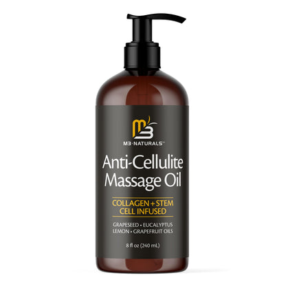 Anti Cellulite Massage Oil for Massage Therapy - Collagen and Stem Cell Skin Tightening M3 NaturalsUS supplements