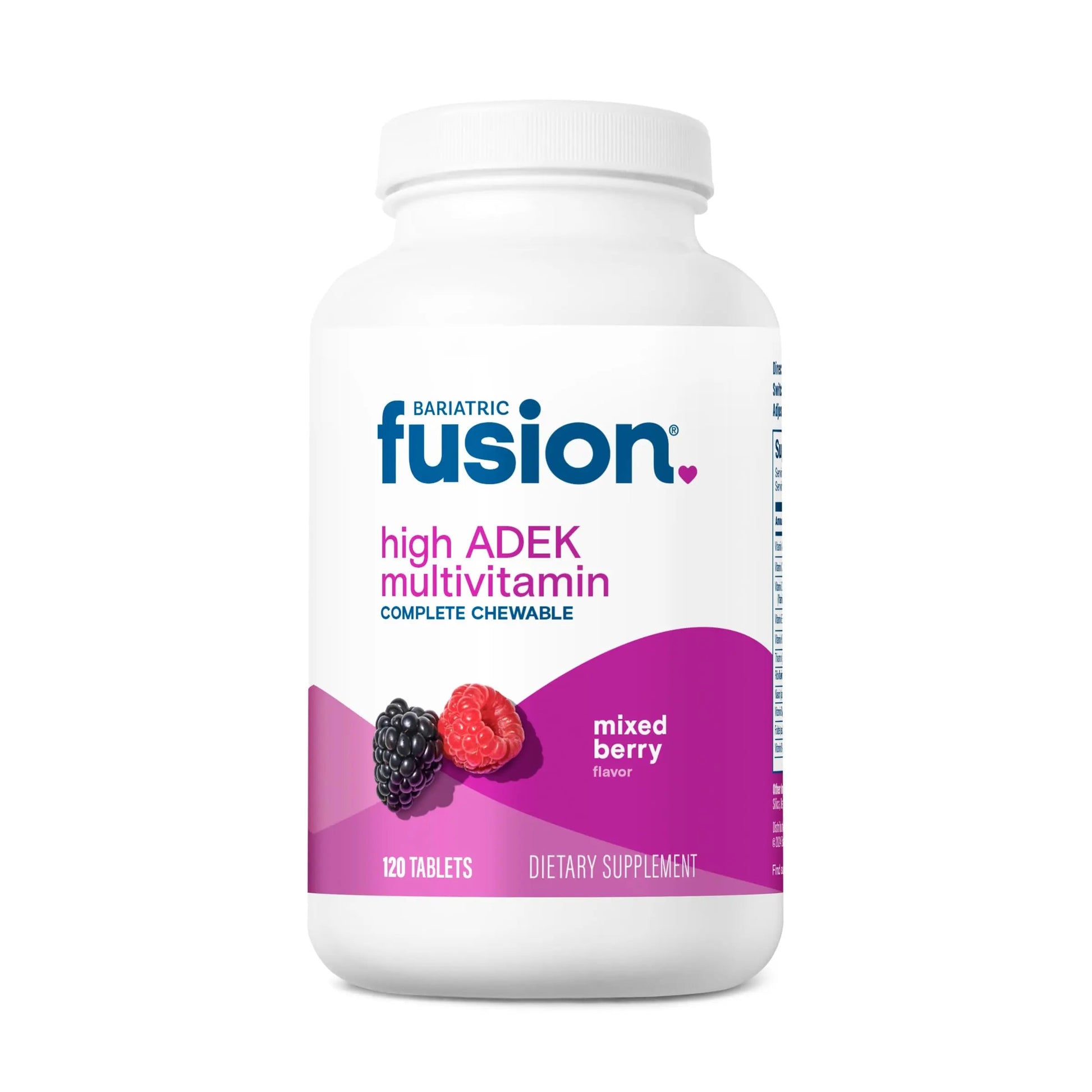 Bariatric Fusion Chewable Multivitamin with High ADEK Vitamins | Multi for Duodenal Switch Patients | Mixed Berry Flavored Tablets | Bariatric FusionAu supplements