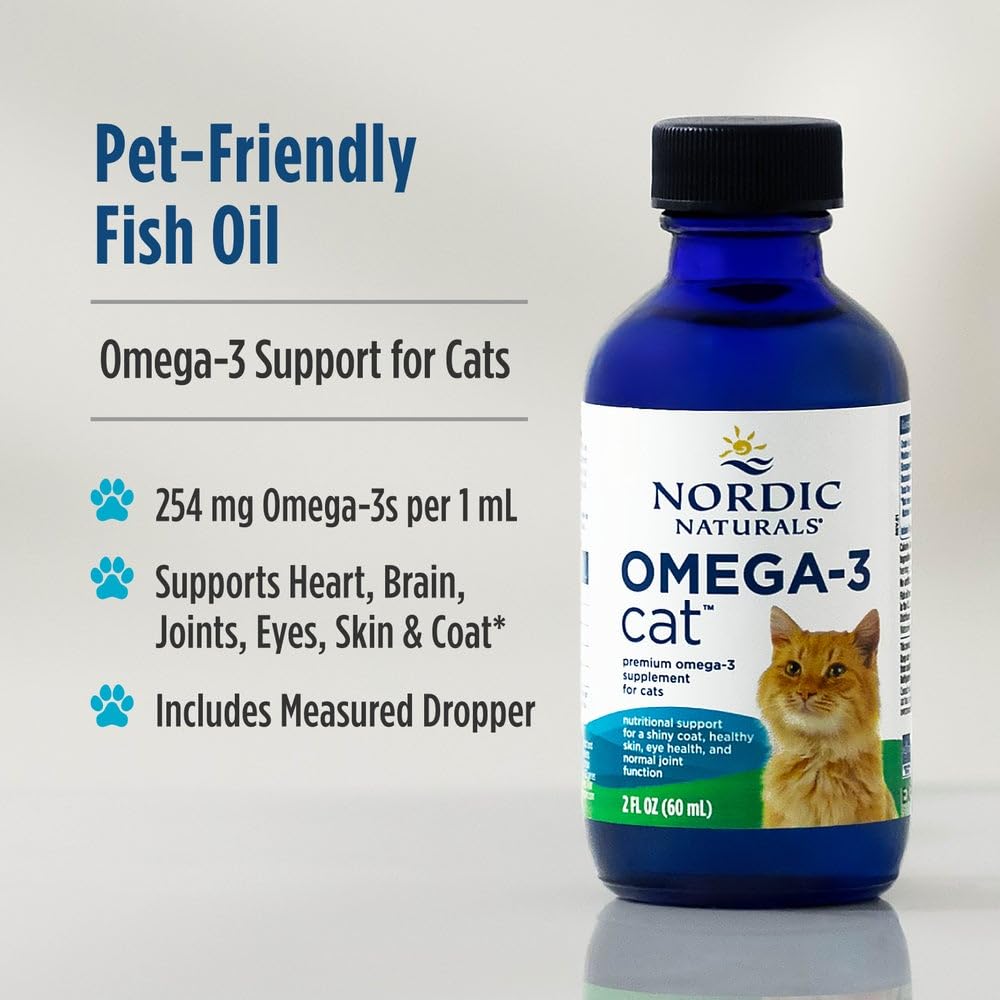 Nordic Naturals Omega-3 Cat, Unflavored - 2 oz - 304 mg Omega-3 Per One mL - Fish Oil for Cats with EPA & DHA - Promotes Heart, Skin, Coat, & Immune Health - Non-GMO Nordic NaturalsAu supplements
