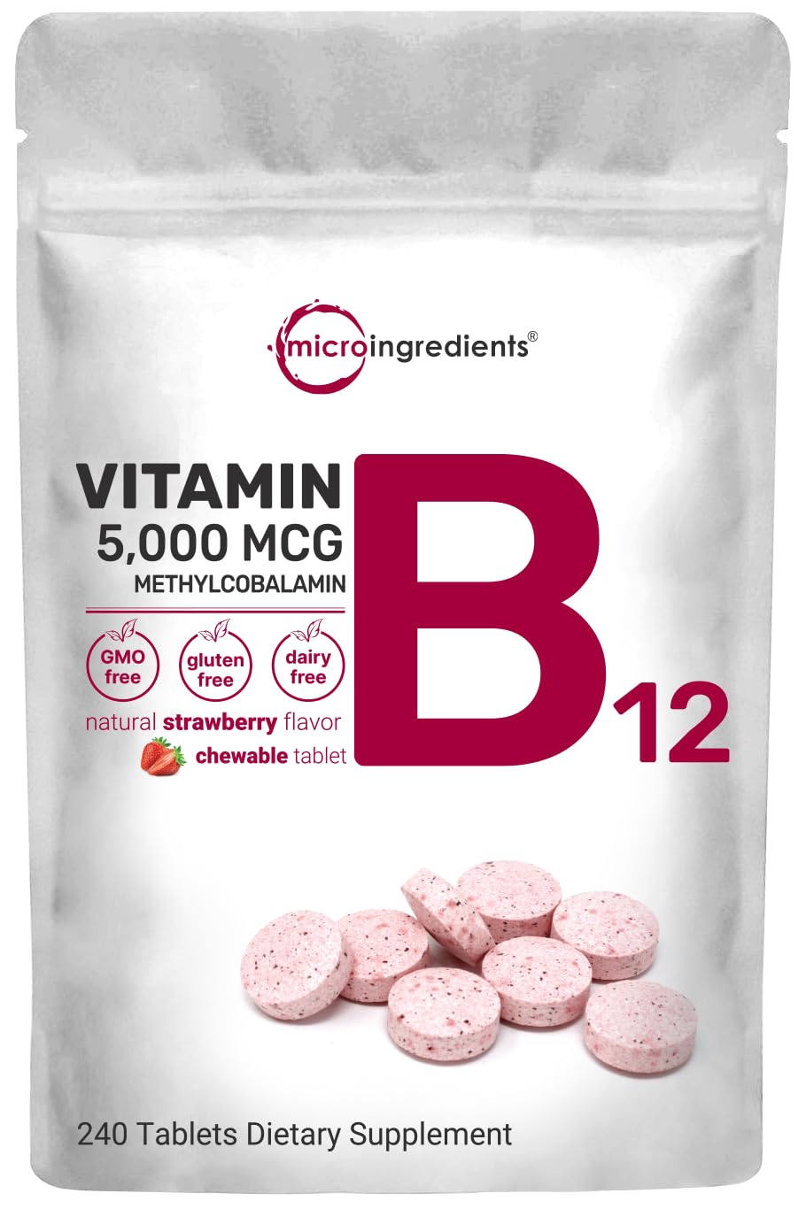 Micro Ingredients Vitamin B12 5000mcg | Methyl B12 Active Form – 240 Chewable Micro IngredientsAu supplements