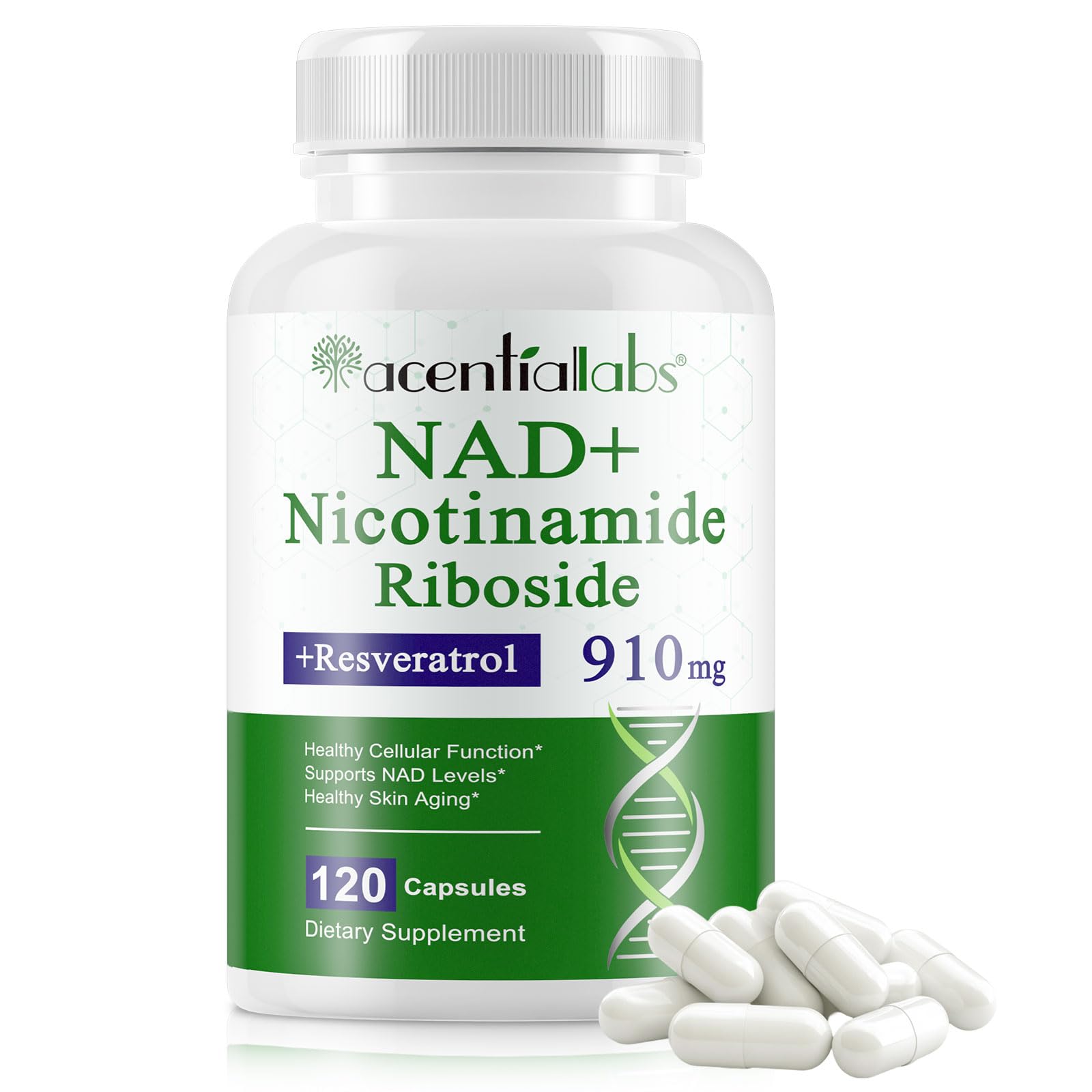 NAD Supplement, Nicotinamide Riboside, NAD 910MG Liposomal Supplements for Women & Men, NAD+ Supplement for Anti Aging and Cell Regeneration -120 Capsules NIFEISHIAu supplements