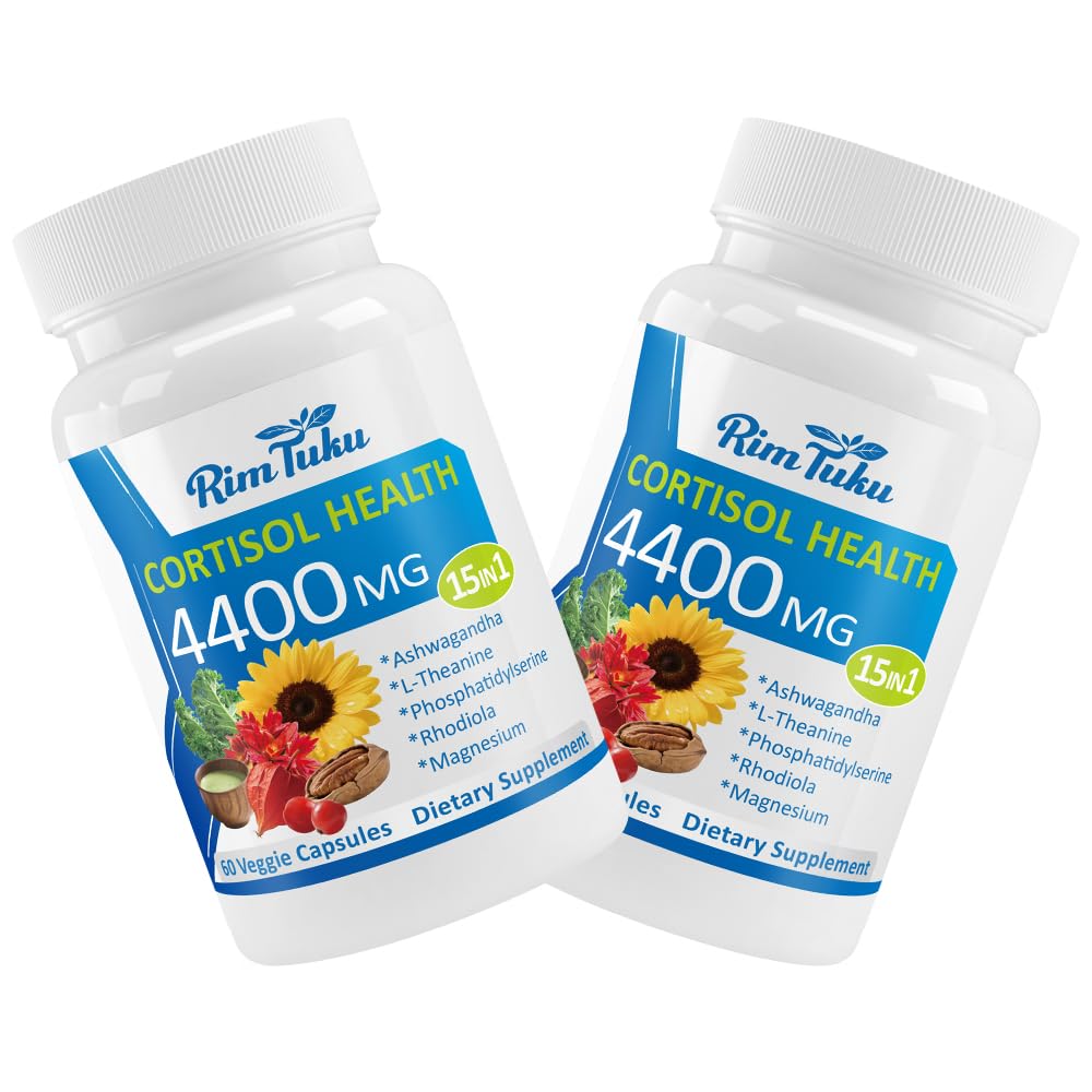 RimTuku Cortisol Supplements for Women & Men -15-in-1 Cortisol Detox for Women, Cortisol Manager & Reducer with Ashwagandha, Rhodiola Rosea Supports Stress Relief, Adrenal Balance, 120 Capsules RimTukuAu supplements