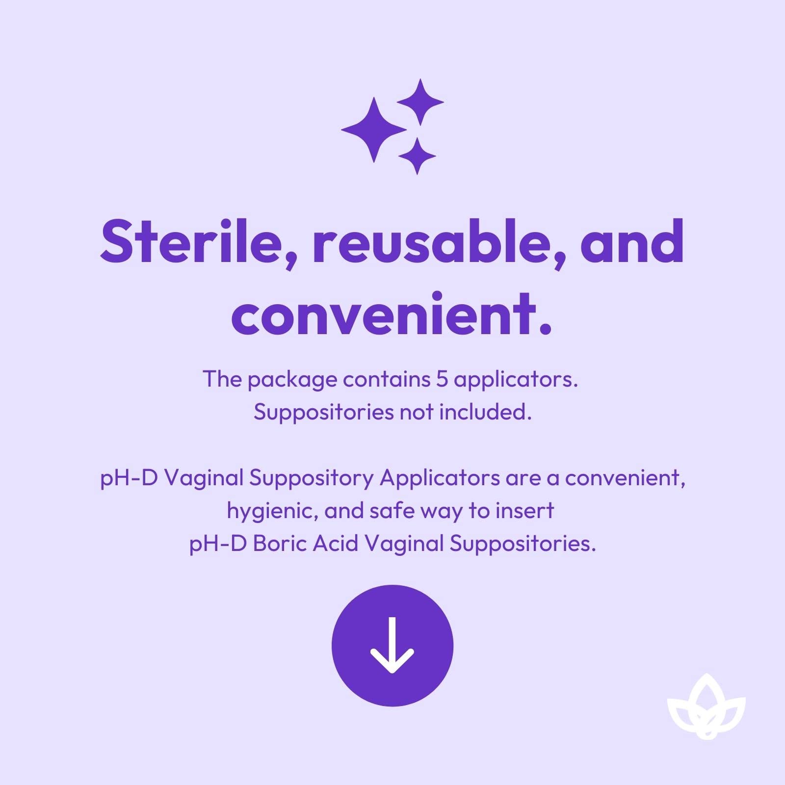 pH-D Feminine Health - Vaginal Suppository Applicators, Ideal for Boric Acid Suppositories, Reusable, Fits Most Vaginal Suppositories, Made in The USA - 5 Count… pH-D Feminine Health SupportUS supplements