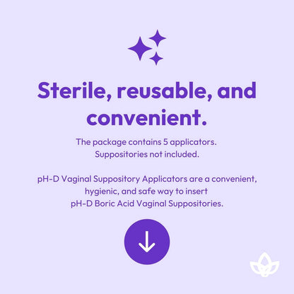 pH-D Feminine Health - Vaginal Suppository Applicators, Ideal for Boric Acid Suppositories, Reusable, Fits Most Vaginal Suppositories, Made in The USA - 5 Count… pH-D Feminine Health SupportUS supplements