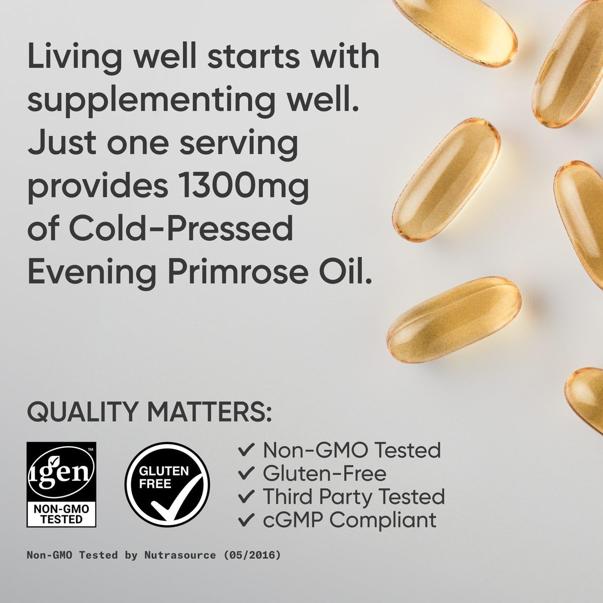 Sports Research Evening Primrose Supplement from Cold Pressed Oil - Softgels for Women’s Health & Skin Health - Gluten Free & Non-GMO GLA - High Potency 1300mg, 120 Count Sports ResearchAu supplements