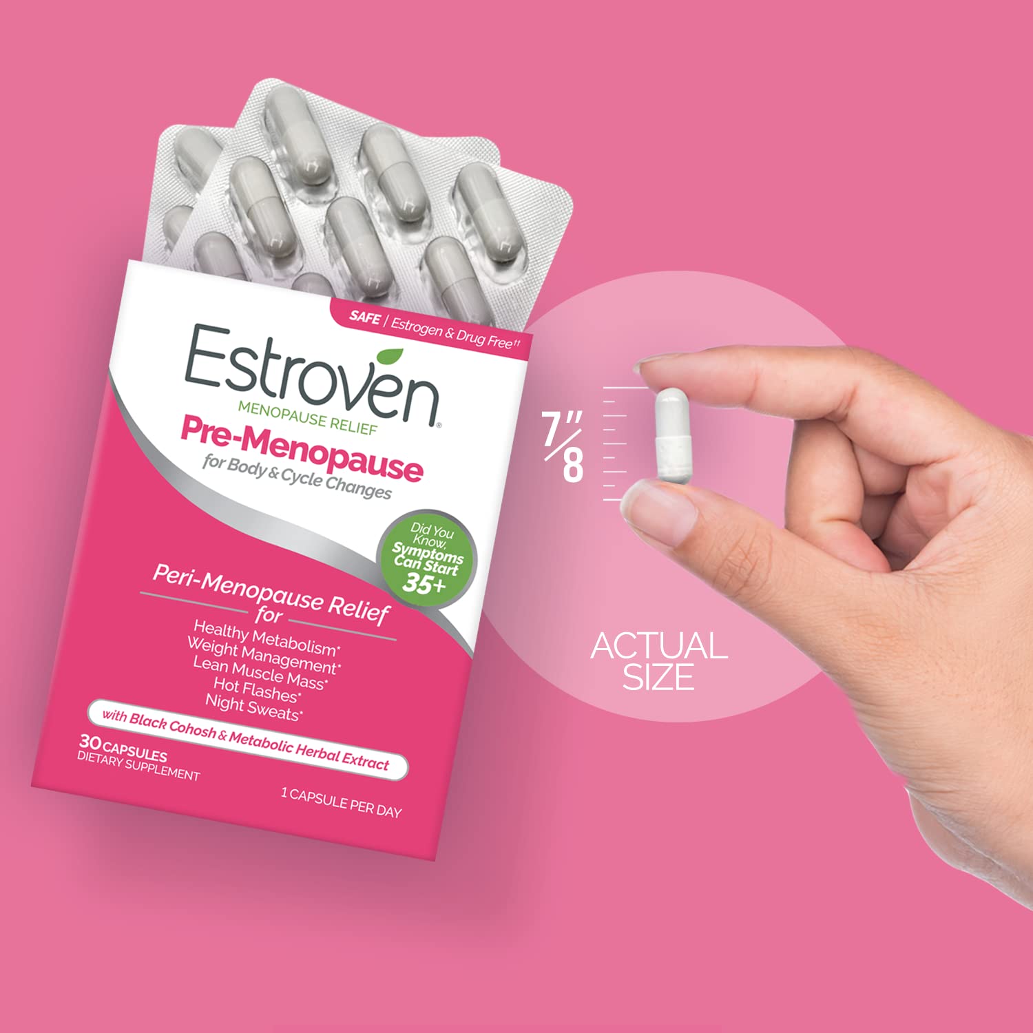 Estroven Pre-Menopause Relief, 30 Ct., Clinically Proven Ingredients, Provides Menopause EstrovenAu supplements