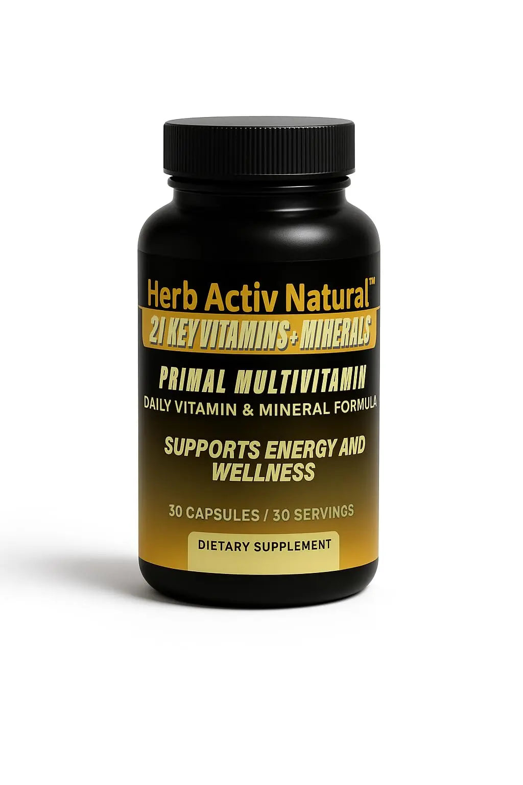 Herb Activ Natural Primal Multivitamin - 21 Essential Vitamins & Minerals - Daily Vitamin & Mineral Supplement - Energy & Wellness Support - 30 Capsules Herb Activ NaturalAu supplements