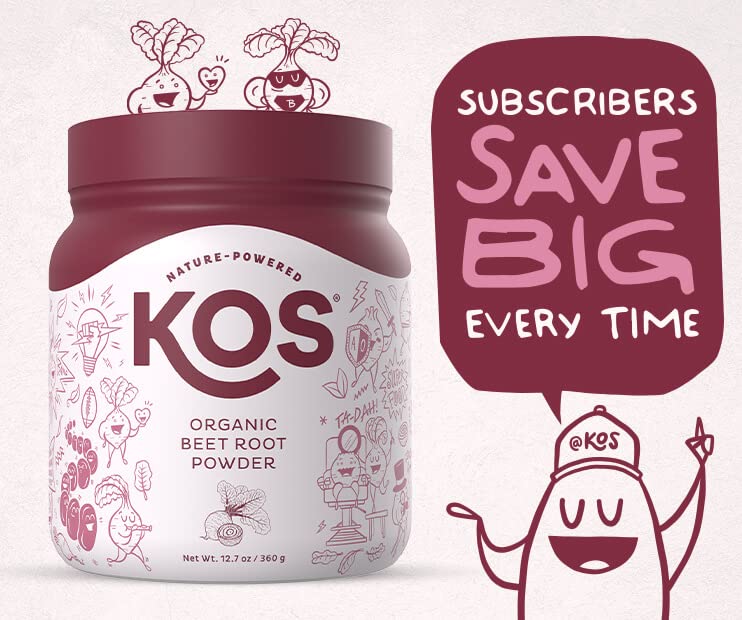 KOS Organic Beet Root Powder - USDA Certified, Nitric Oxide Booster, Non-GMO, Gluten KOSAu supplements