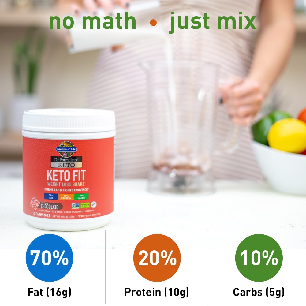 Garden of Life Dr. Formulated Keto Fit Weight Loss Shake - Chocolate Powder, 10 Servings Garden of LifeUS supplements