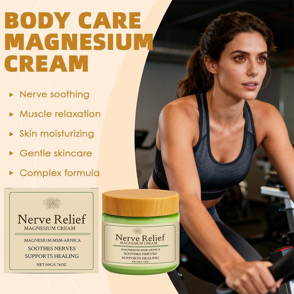 Total Relief Magnesium Cream - Nerve Relief Magnesium Cream with MSM & Arnica,Total ReliefCream for Muscle Relaxation, Soothes Nerves & Daily Soothing Support, Deep Hydration,50g/1.76oz Aus HealthcareAu supplements