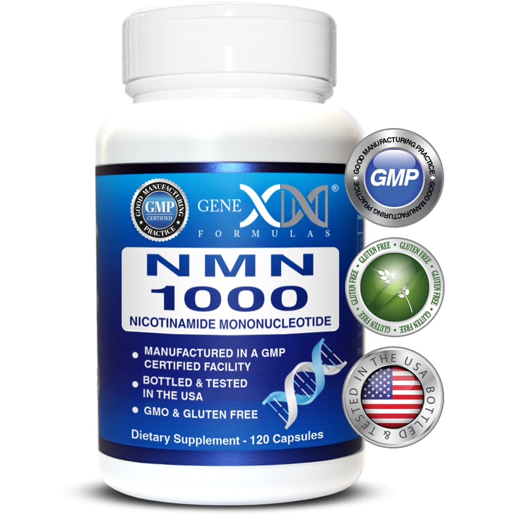 Genex Formulas NMN 1000mg - 99% Pure Shelf Stabilized Supplement Capsules for Increased NAD Levels & Healthy Aging, GMP Certified, 1000mg per Serving, 120 Capsules Genex FormulasAu supplements