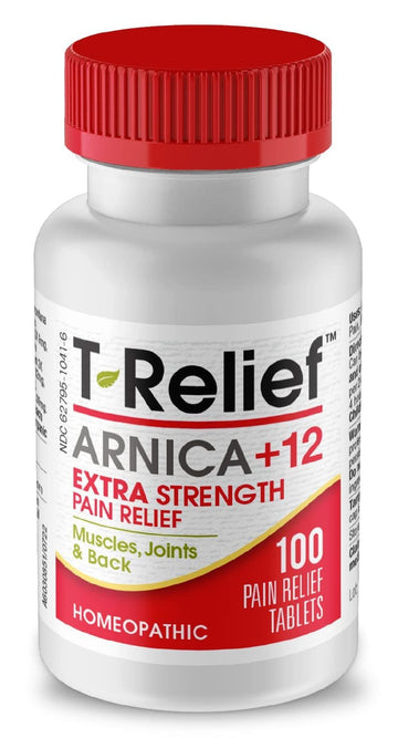MediNatura T-Relief Extra Strength Pain Relief Arnica +12 Natural Relieving Actives for Back Pain Joint Soreness Muscle Aches & Stiffness, Whole Body Fast-Acting Relief for Women & Men - 100 Tablets MediNaturaAu supplements