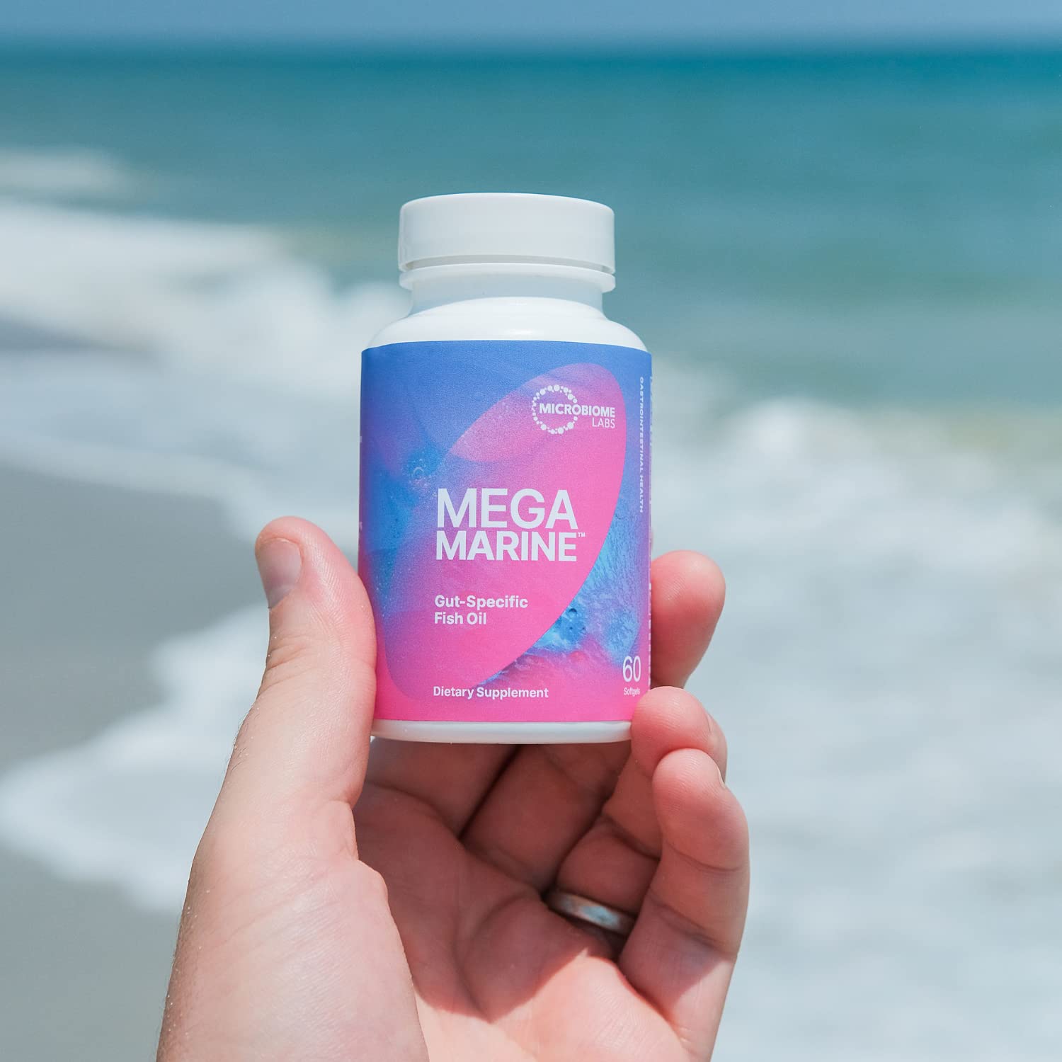 Microbiome Labs MegaMarine Omega 3 Fish Oil Supplements - Gut-Specific EPA DHA Omega 3 Supplement with DPA for Gut Health - Support Immune & Gut Barrier Function (60 Softgels) Microbiome LabsAu supplements