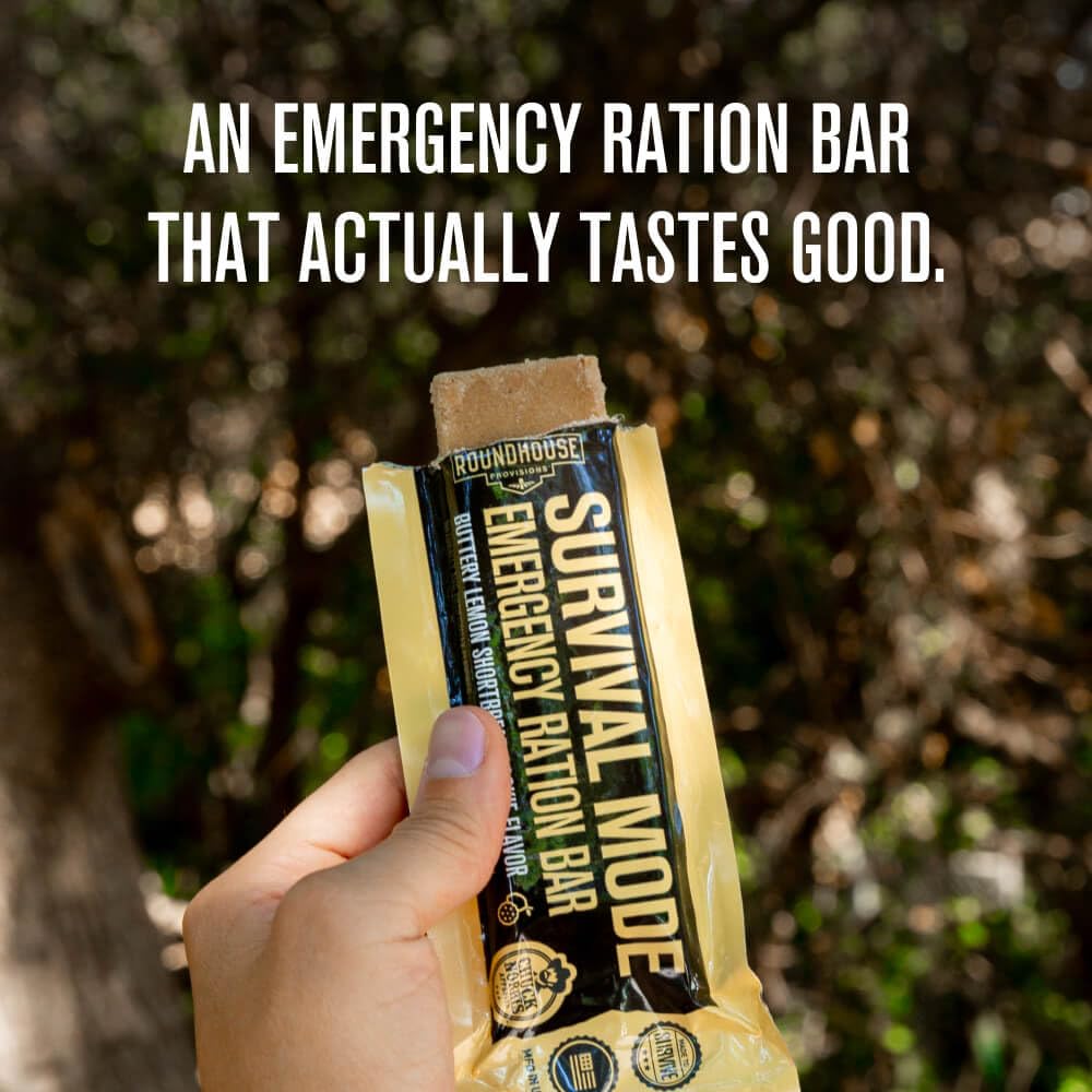 Roundhouse Provisions by Chuck Norris Emergency Food Bars - High Calorie Lemon Shortbread, 14 Vitamins & Minerals - Whole Grain Sorghum, 5-Year Shelf Life - Survival Rations for Crisis & Adventure ROUNDHOUSE PROVISIONAu supplements