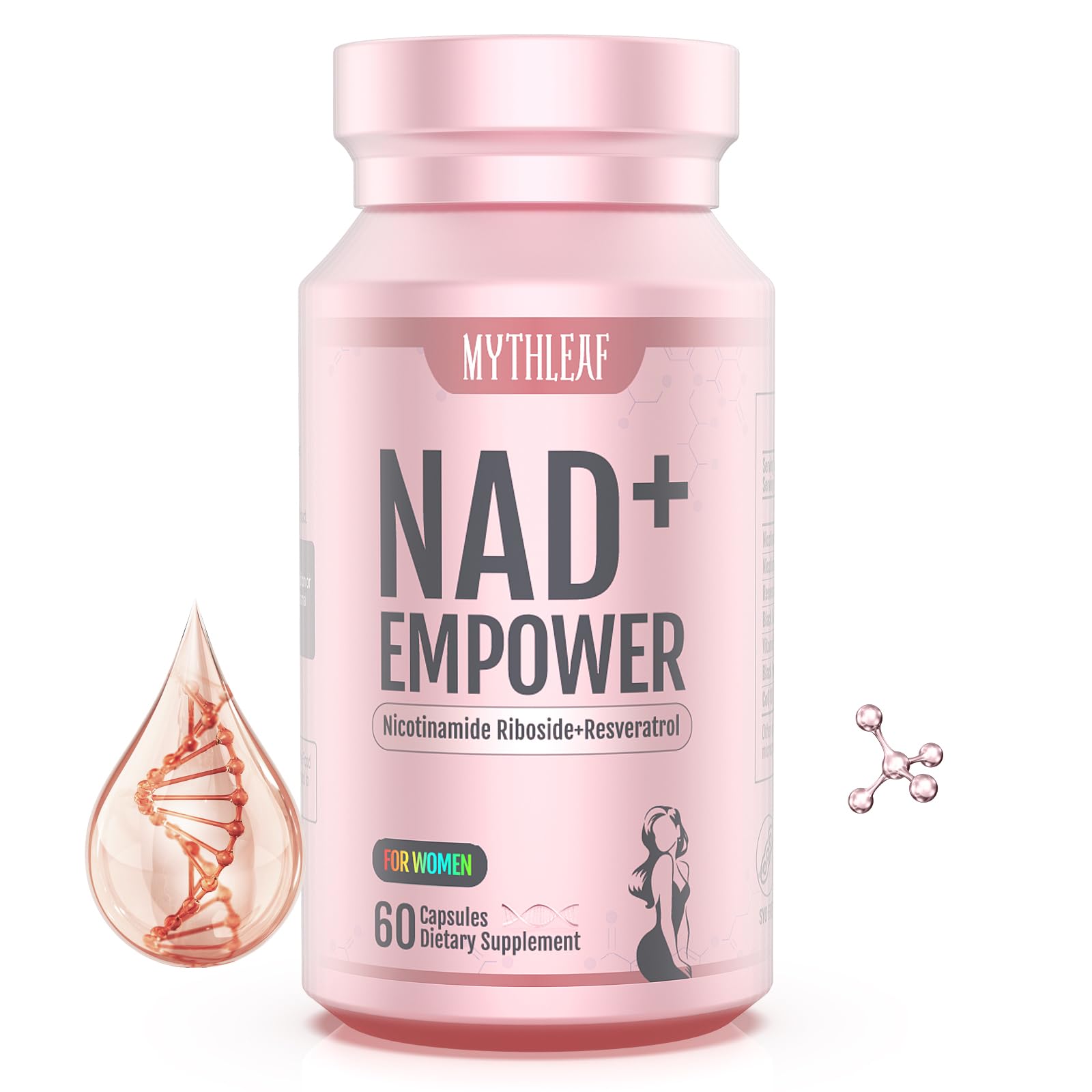 MythLeaf Exclusive NAD+ Supplement for Women,NMN Alternative with Resveratrol, CoQ10,Black Cohosh, Vitamin E for Cellular Health,Enhance Energy, Balance Mood, 60 Capsules,30 Day Supply MythLeafAu supplements
