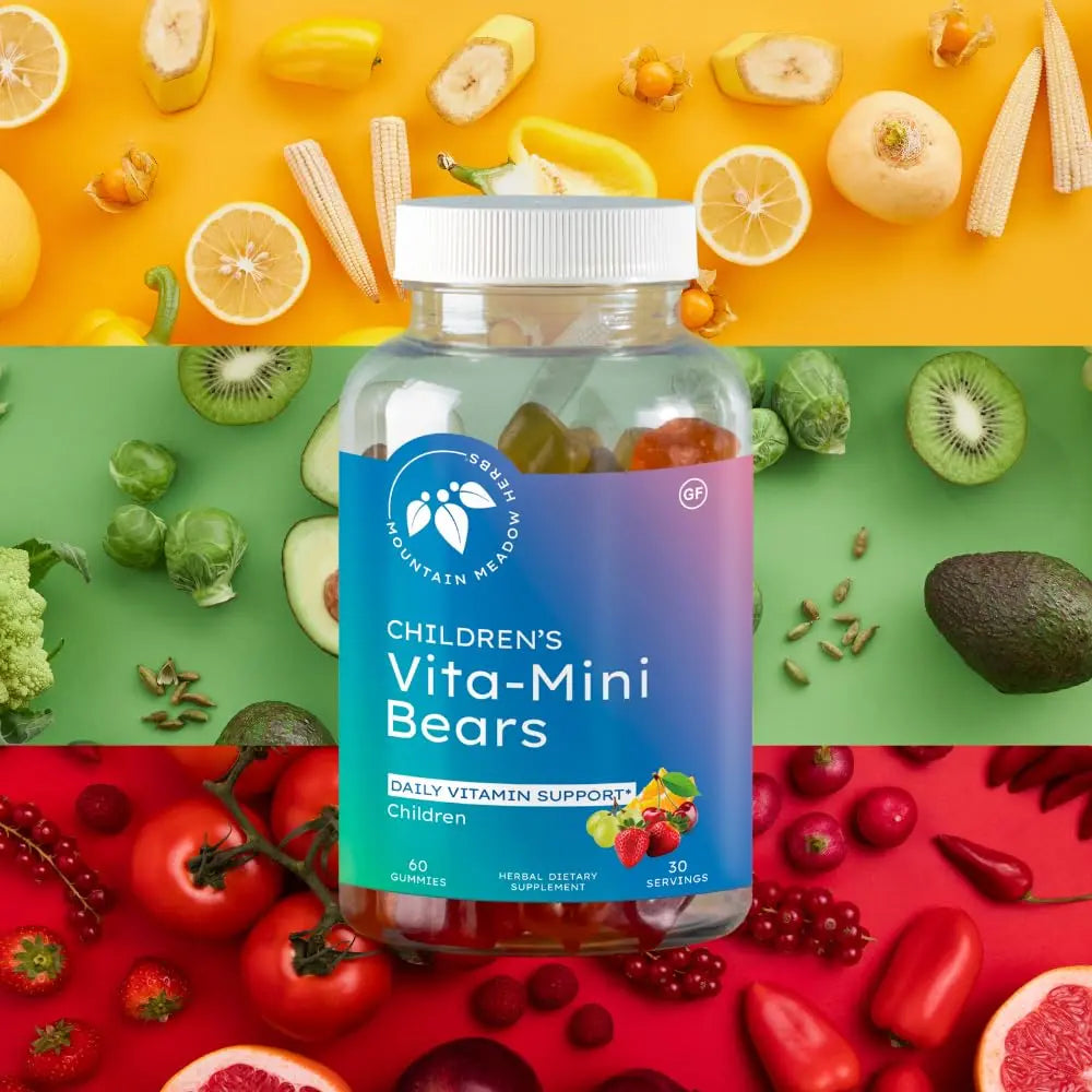 Mountain Meadow Herbs Vita-Mini Bears for Children | Multivitamin with Biotin, Folic & Pantothenic Acid, Iodin, Zinc | Mountain Meadow HerbsAu supplements