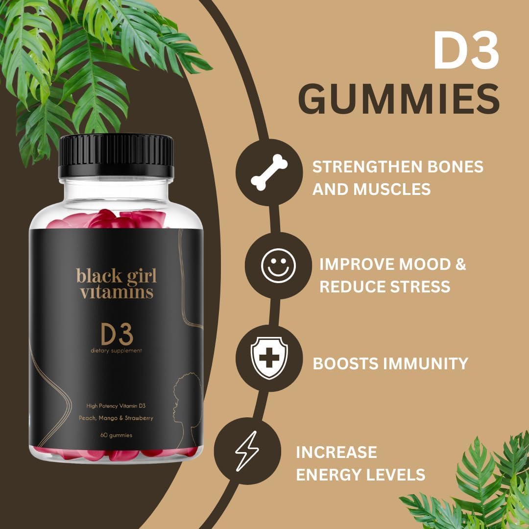 Black Girl Vitamins Complete Wellness Essentials - 30-Day Bundle with D3 Gummies, Probiotics, Hair-Skin-Nails + Sea Moss - 8 Key Nutrients for Immune, Skin & Energy Support Black Girl VitaminsAu supplements