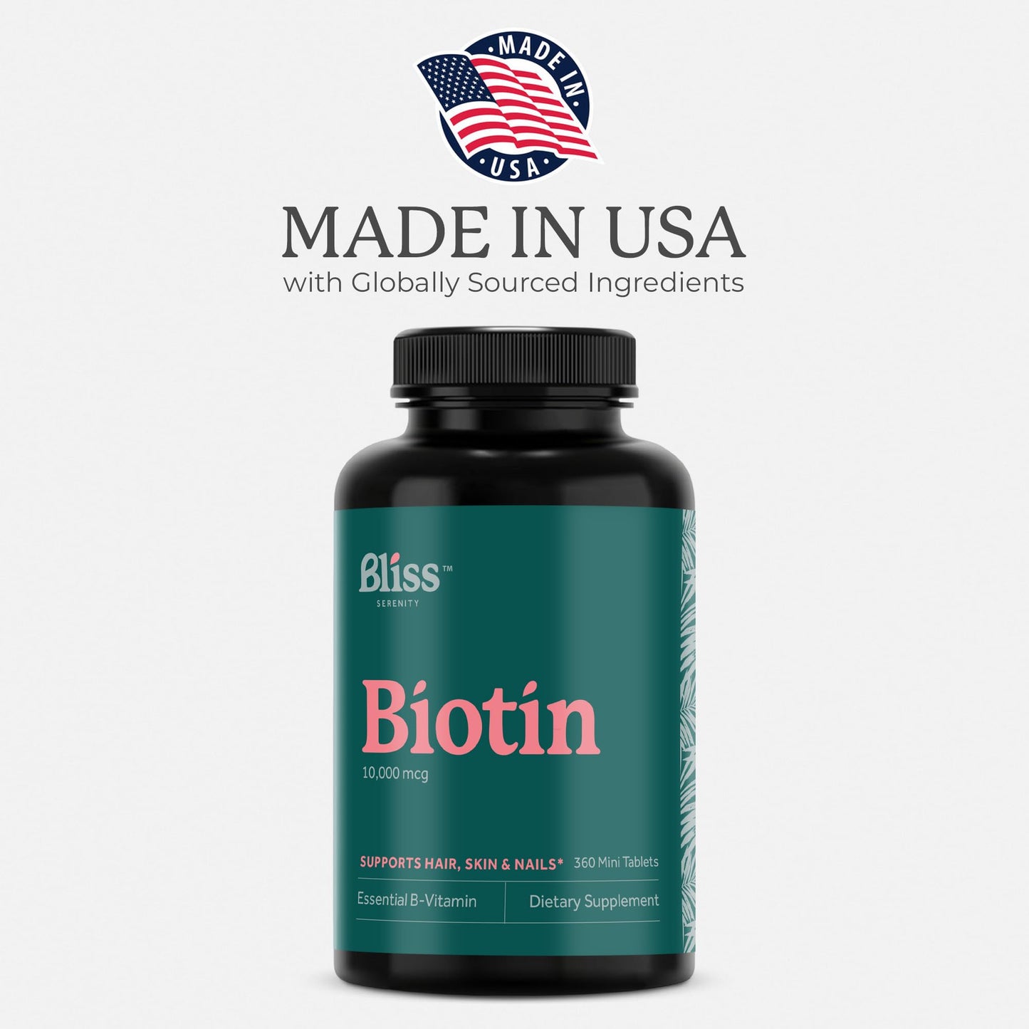 Bliss Serenity Biotin 10000mcg - Max Strength Biotin Supplement - Hair Skin and Nails Vitamins Bliss SerenityUS supplements