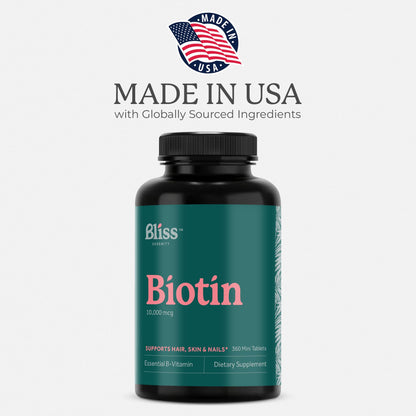 Bliss Serenity Biotin 10000mcg - Max Strength Biotin Supplement - Hair Skin and Nails Vitamins Bliss SerenityUS supplements