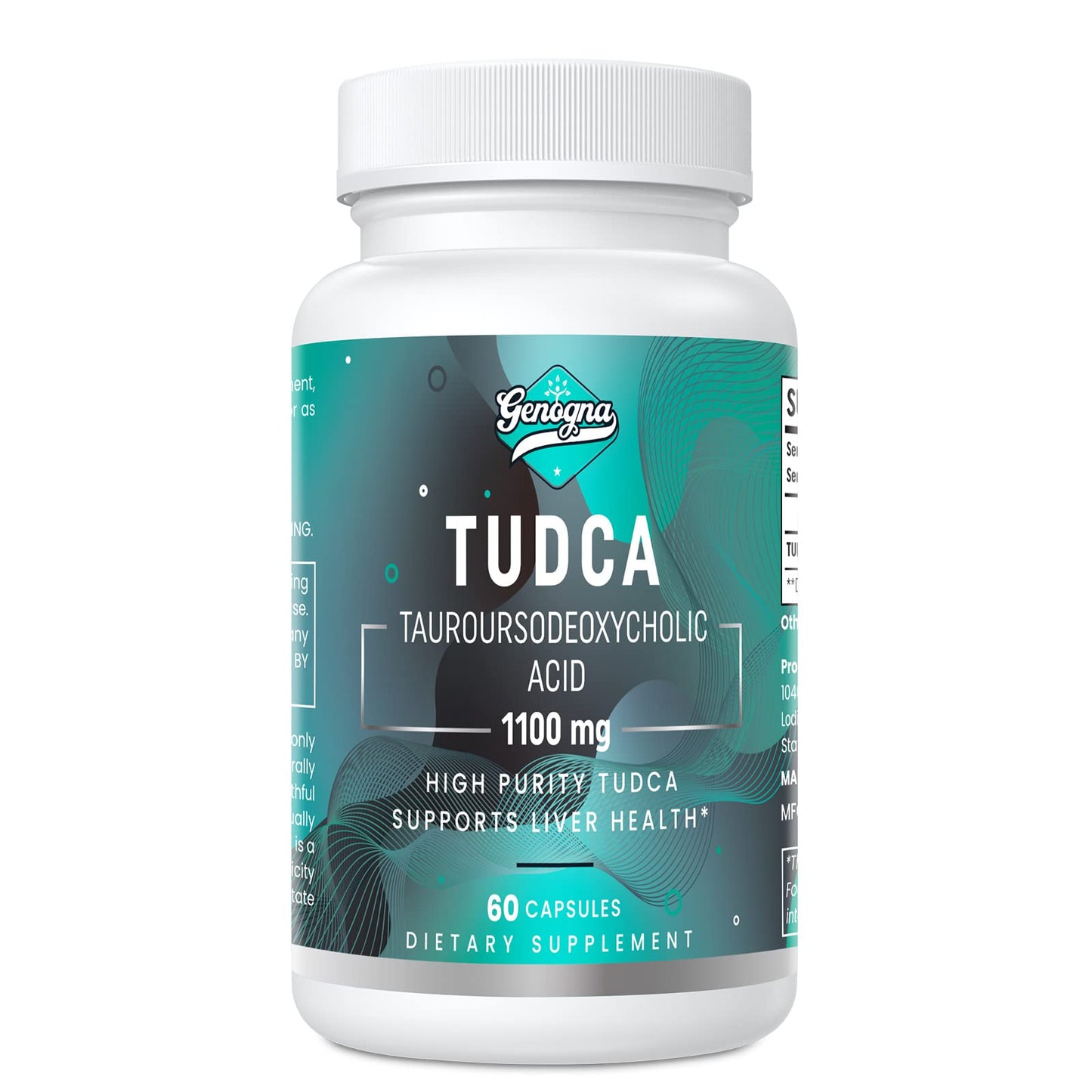 Genogna TUDCA 1100mg-Liver Support Supplement for Detox Cleanse, Water-Soluble Bile GenognaUS supplements