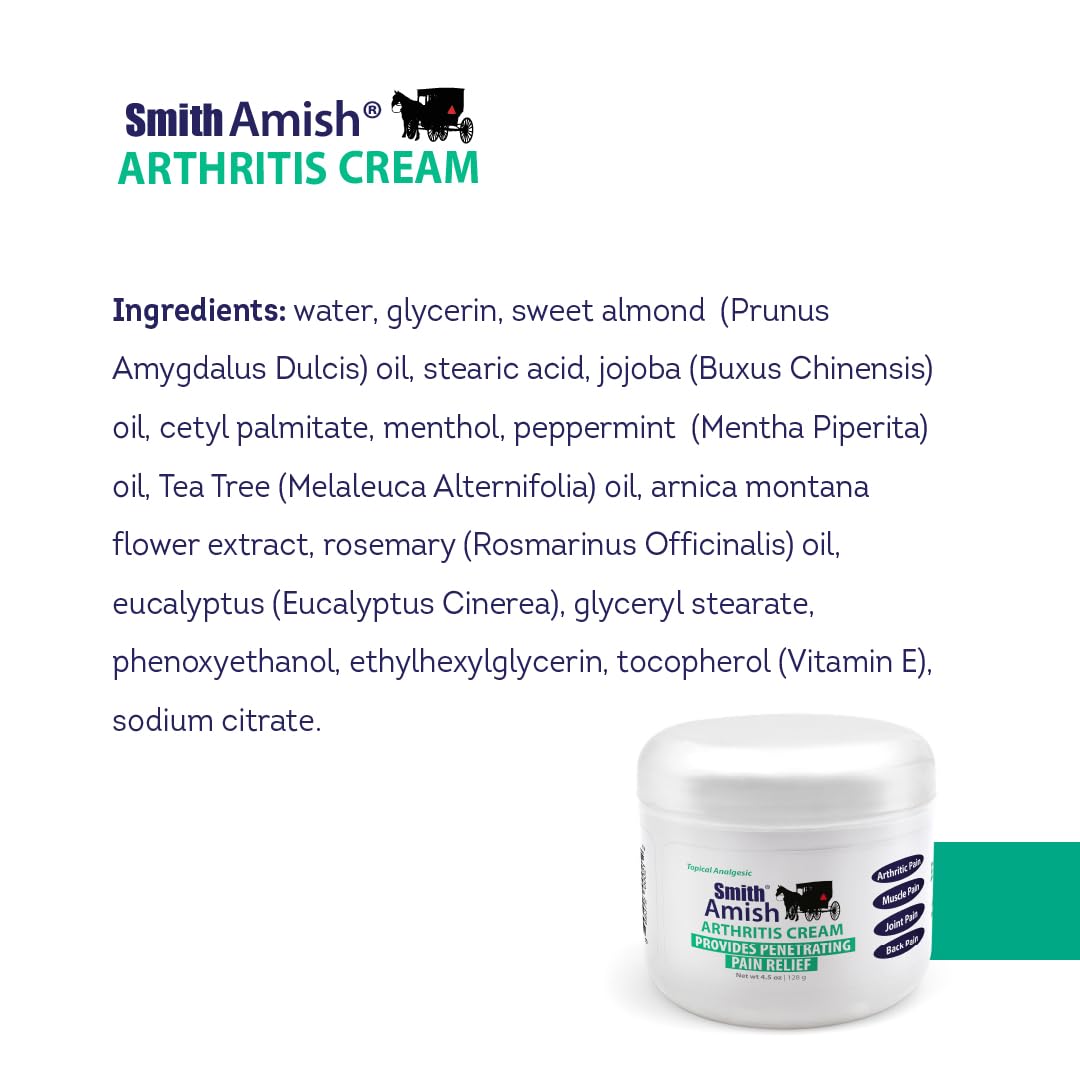 Smith Amish Arthritis Cream. Soothing and Cooling. 4.5 oz jar Smith AmishAu supplements