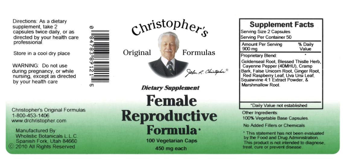 Dr. Christopher’s Female Health Bundle | Female Reproductive, Hormonal Changease & Wheat Germ Oil | 3-Bottle Herbal Support Pack | 100 Veg Capsules Each | USDA Organic Dietary Supplements GenericAu supplements