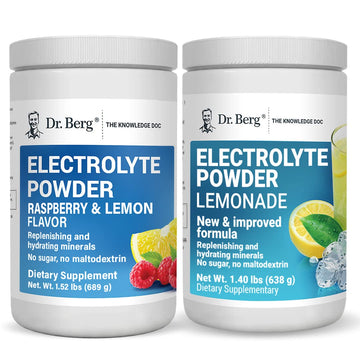 Dr. Berg's Electrolyte Powder 100 Servings Bundle - Raspberry Lemon & Lemonade Dr. Berg NutritionalsUS supplements