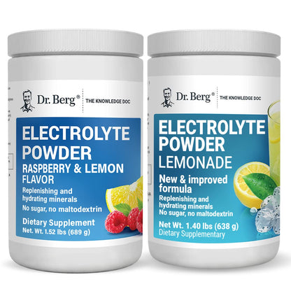 Dr. Berg's Electrolyte Powder 100 Servings Bundle - Raspberry Lemon & Lemonade Dr. Berg NutritionalsUS supplements