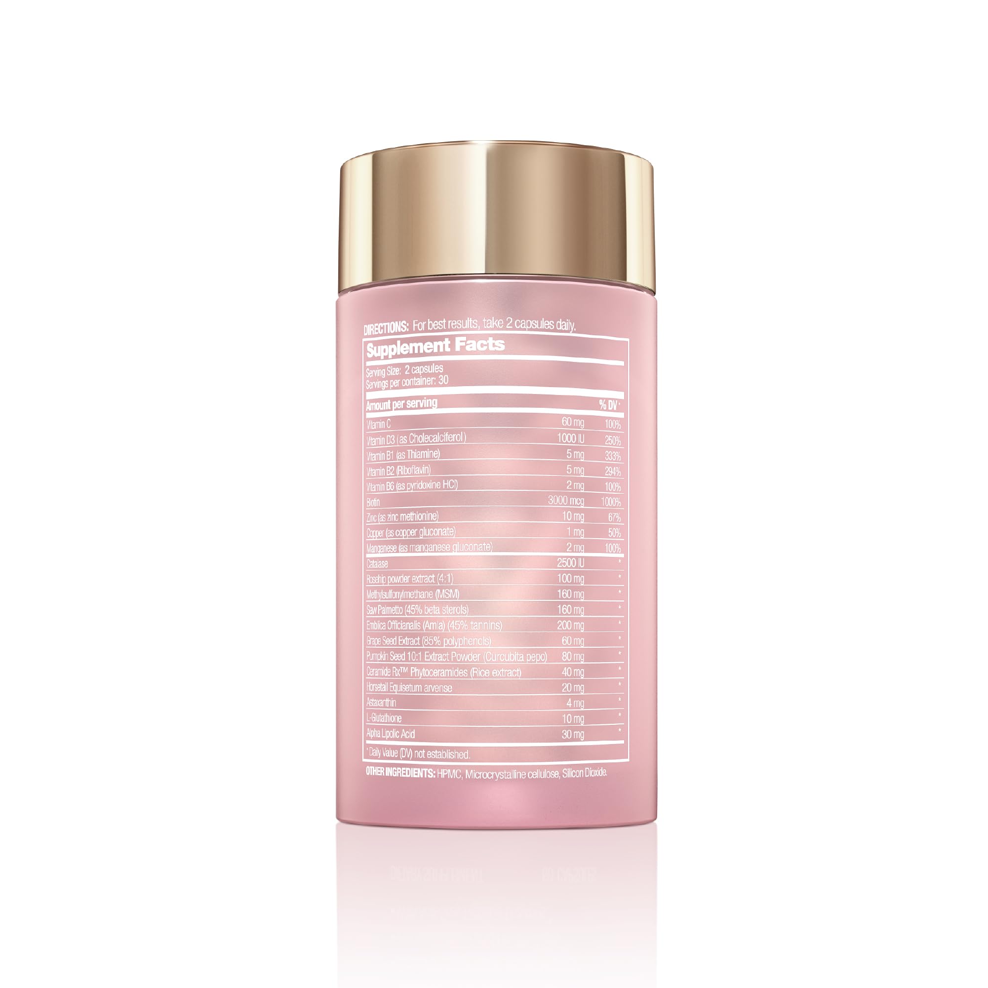 Halo Beauty Hair Skin & Nails Supplement | Thicker Hair Growth, Radiant Skin & Strong Nails Support with Biotin, Saw Palmetto & Phytoceramides | Vegan Capsules | Made in USA | 1-Month Supply Halo BeautyAu supplements