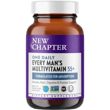 New Chapter Multivitamin for Men 50 Plus - Every Man's One Daily 55+ with Fermented Probiotics + Whole Foods + Astaxanthin New ChapterAu supplements