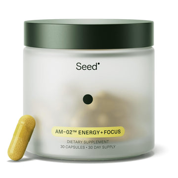 Seed AM-02 Energy + Focus - Daily Nootropic Supplement for Women & Men - Fast-Acting & Sustained Energy for Up to 6 Hours - Caffeine-Free Vegan & Shelf-Stable - 30 Capsules (30-Day Supply) Visit the Seed StoreUS supplements