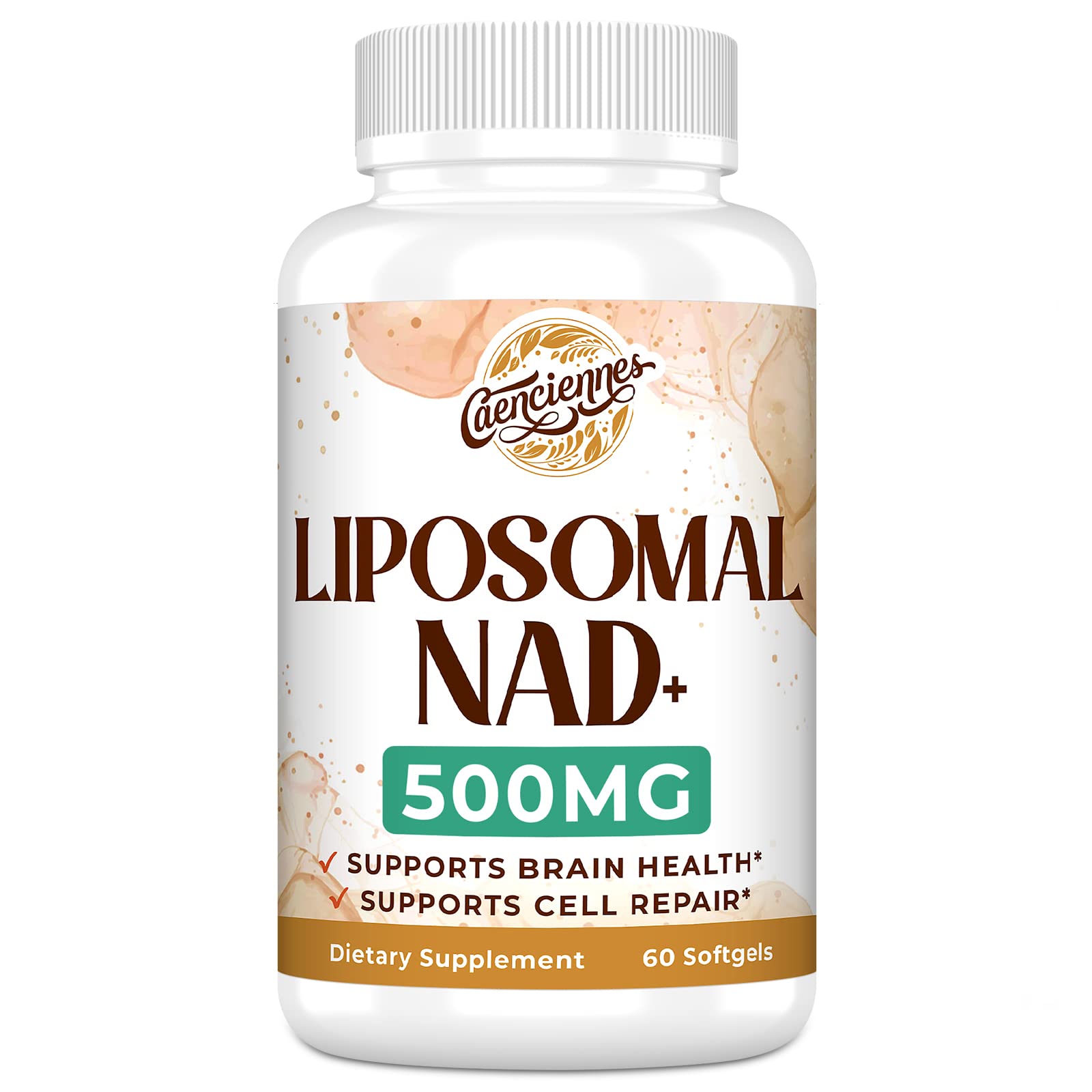 Caenciennes Liposomal NAD+ 500 MG Supplement, True NAD Plus Supplement, Superior Absorption, Boost NAD+ More Efficient Than Nicotinamide Riboside for Cellular Energy, Healthy Aging, 60 Serving CaenciennesAu supplements
