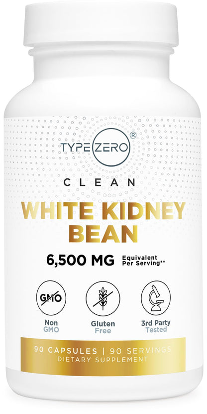 Type Zero Clean White Kidney Bean Capsules (6,500 MG Equivalent Per Serving, 90 Count) - Non-GMO, Gluten Free Type ZeroUS supplements