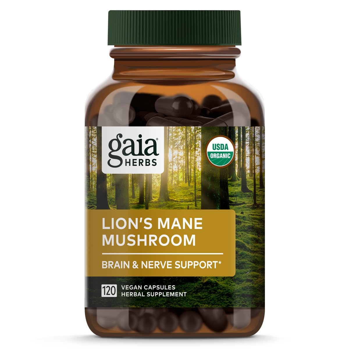 Gaia Herbs Organic Lion’s Mane Mushroom - Brain and Nerve Support Supplement Gaia HerbsUS supplements