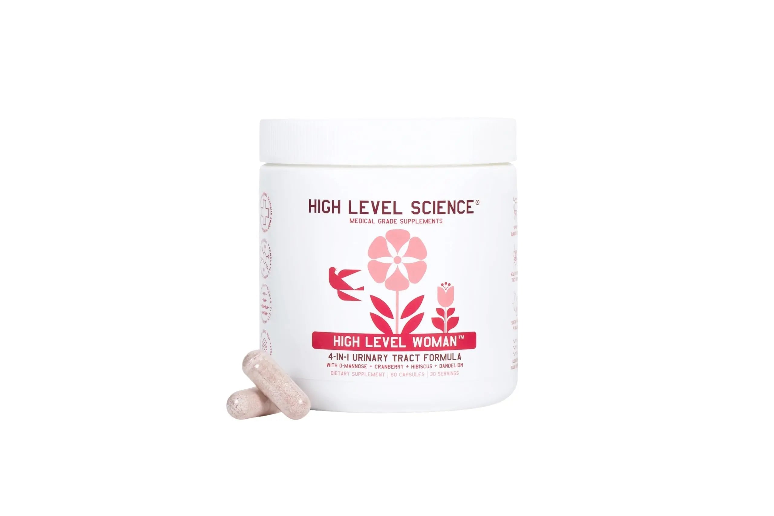 High Level D-Mannose 1000mg, Urinary Tract & Bladder Health Support, D Mannose Supplements for Women, Cranberry, Hibiscus & Dandelion, Utri Cleanse, 60 Capsules, Vegetarian, Gluten Free High LevelAu supplements