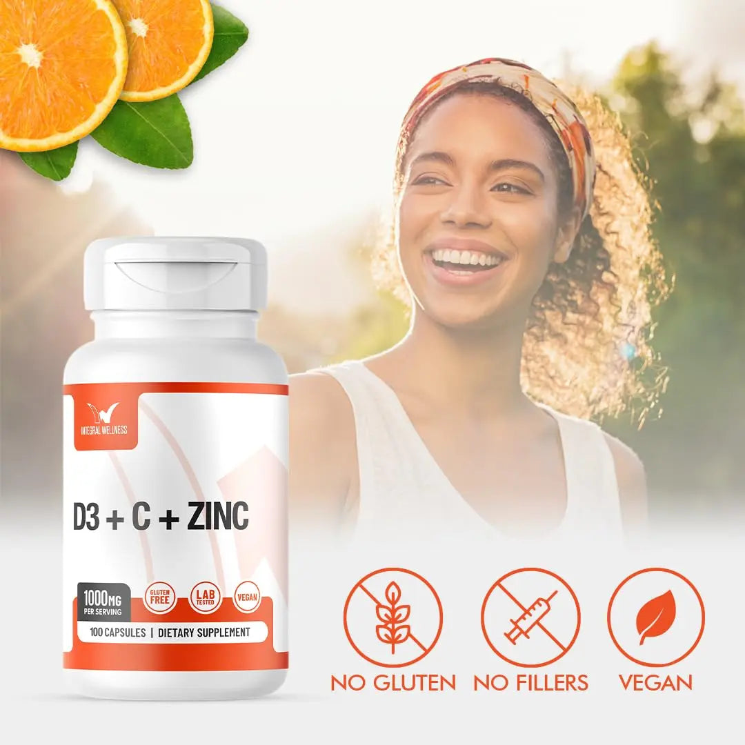 Integral Wellness - Vitamin Complex w/Vitamin D3, C, K2 and Zinc (100 Capsules) - Filler Free, 3rd Party Tested, Clinically Dosed, Bioavailable Forms Integral WellnessAu supplements