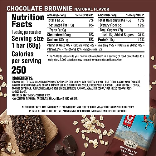 CLIF BAR - Chocolate Brownie Flavor - Made with Organic Oats - Non-GMO Clif BarUS supplements