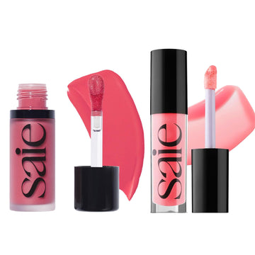 Saie Dewy Glow Duo - Dew Liquid Blush - (.40 oz, Flirty), Glossybounce Lip Gloss-Oil Hybrid (.17 oz, Burst) - Hydrating, Vegan Makeup for Radiant Cheeks & Lips SaieAu supplements
